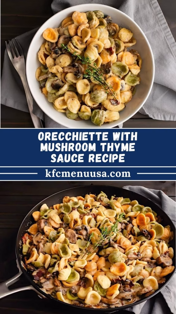 Orecchiette with Mushroom Thyme Sauce Recipe