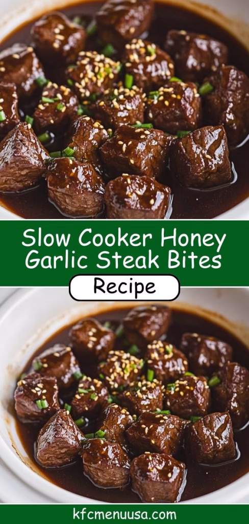 slow cooker honey garlic steak bites recipe