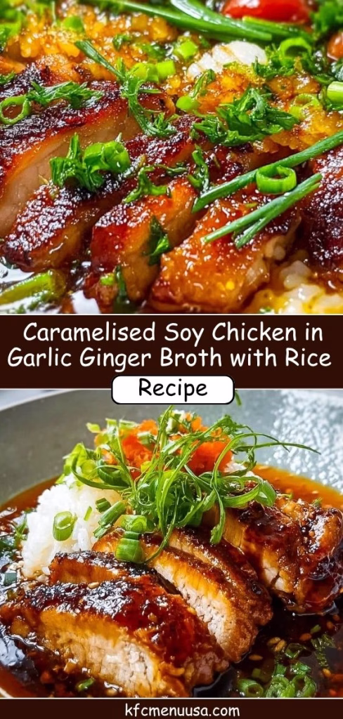 Caramelised Soy Chicken in Garlic Ginger Broth with Rice Recipe