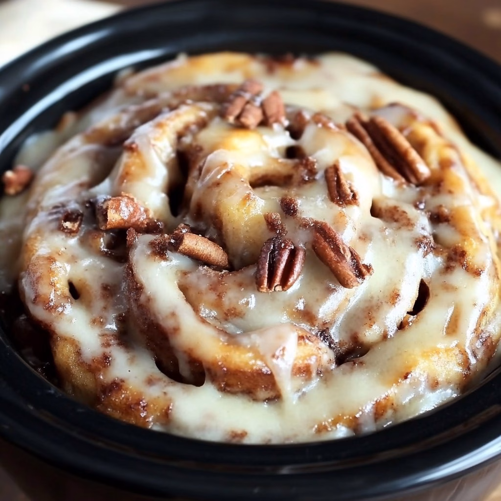 Crockpot Cinnamon Roll Casserole