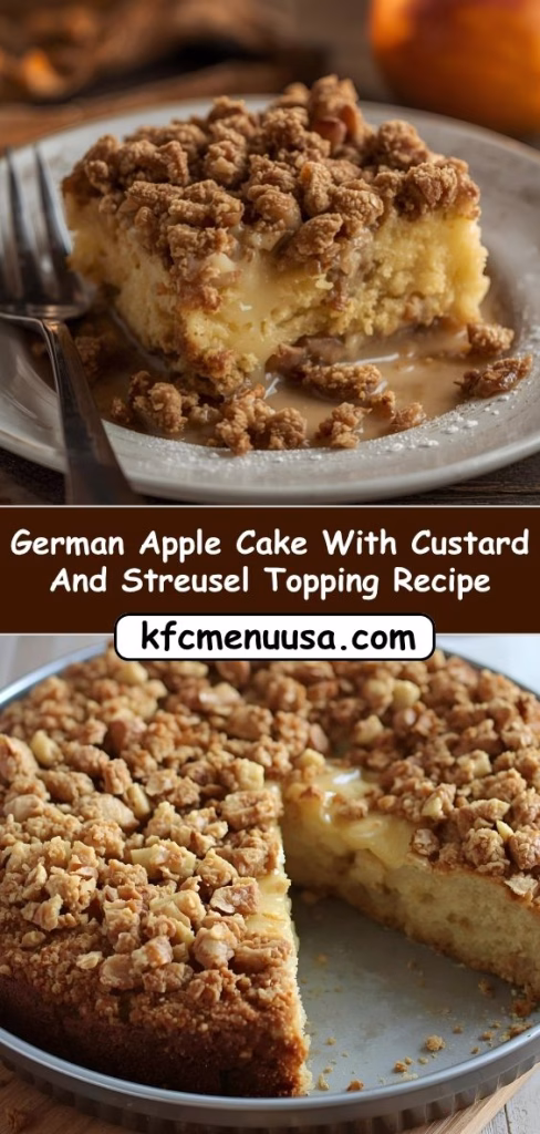 German Apple Cake with Custard and Streusel Topping Recipe