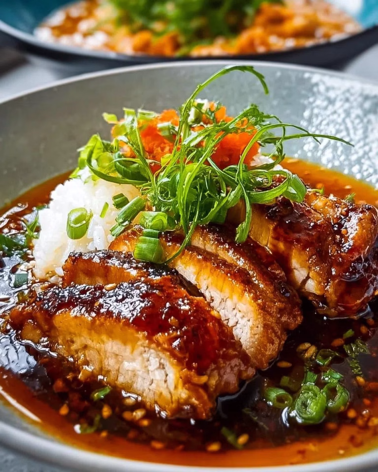 Caramelised Soy Chicken in Garlic Ginger Broth with Rice Recipe