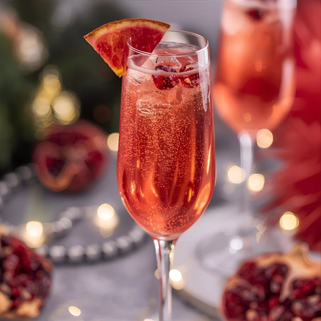 Pomegranate Champagne Spritzer