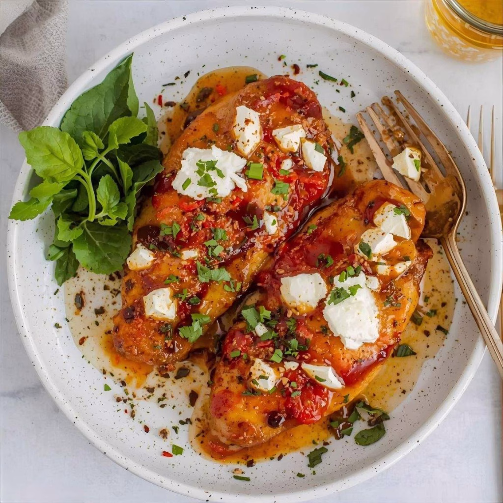 Hot Honey Infused Feta Chicken Recipe