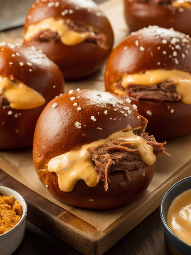 Smoked Brisket & Beer Cheese Pretzel Bombs Recipe