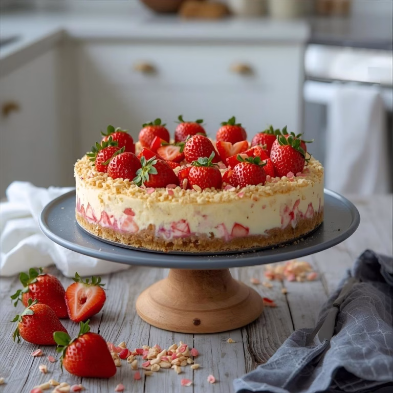 Strawberry Crunch Cheesecake Recipe