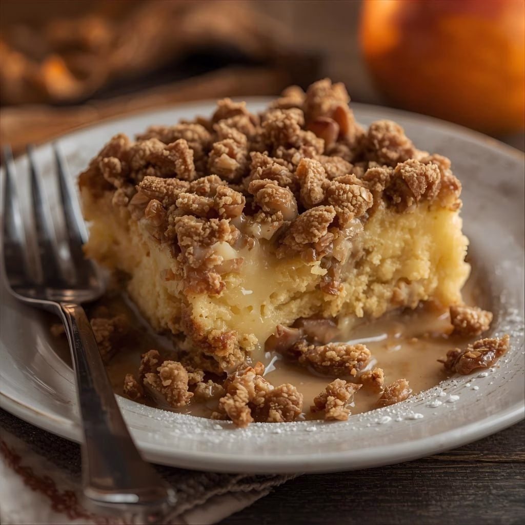 German Apple Cake with Custard and Streusel Topping Recipe