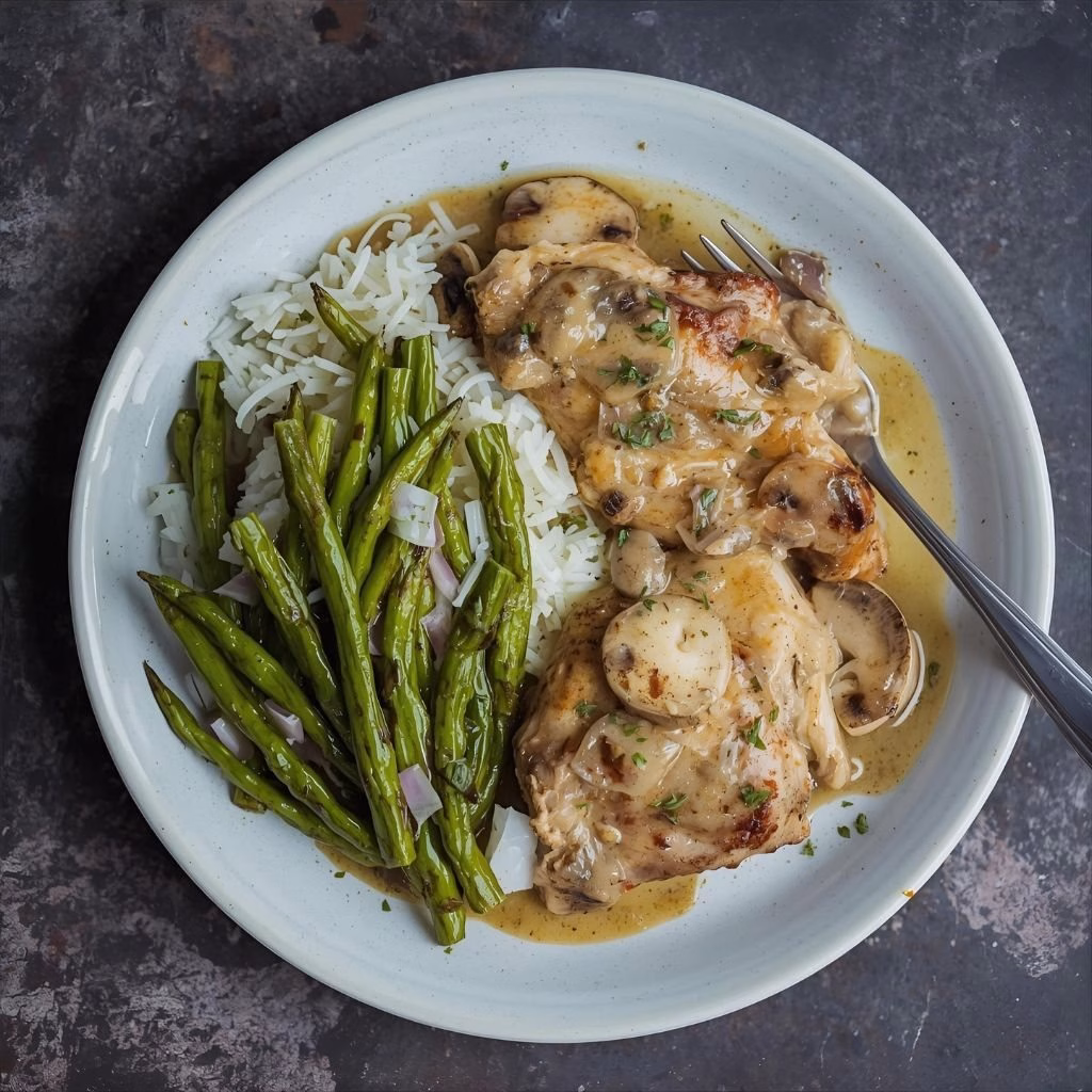 Chicken with Garlic Mushroom Sauce Recipe
