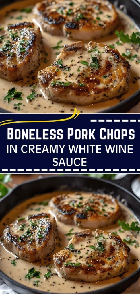 Boneless Pork Chops In Creamy White Wine Sauce Recipe