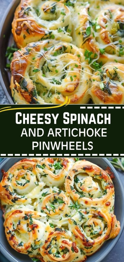 Cheesy Spinach And Artichoke Pinwheels Recipe