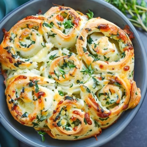 Cheesy Spinach And Artichoke Pinwheels Recipe