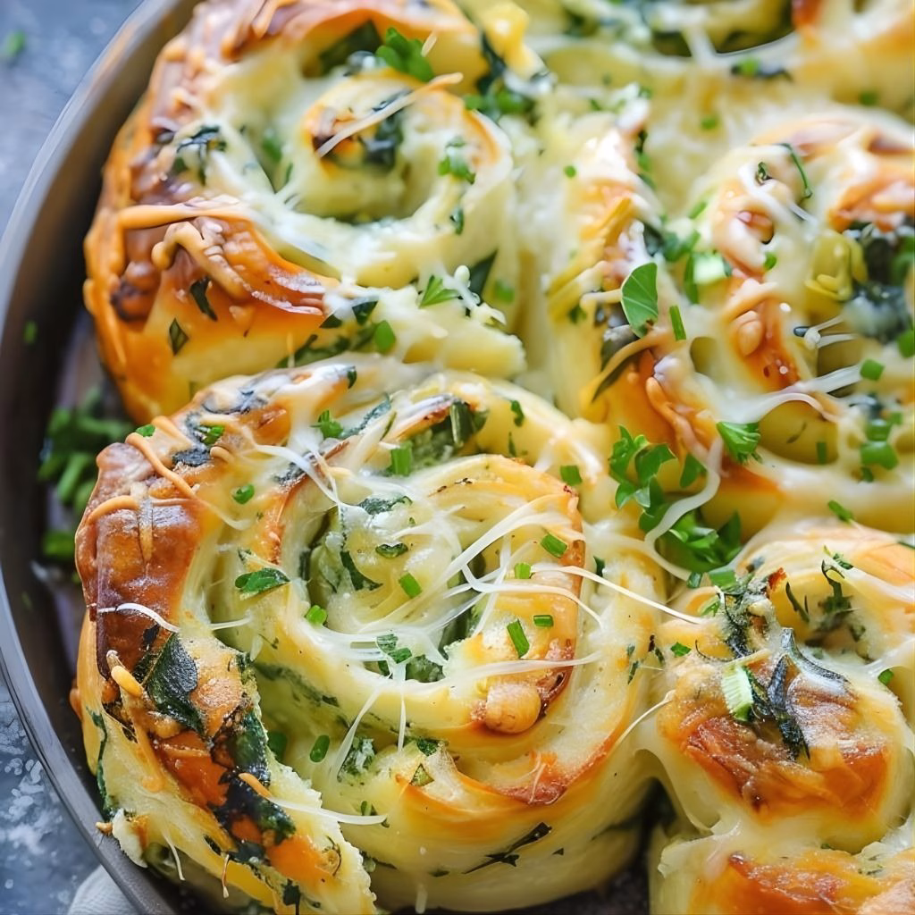 Cheesy Spinach And Artichoke Pinwheels Recipe