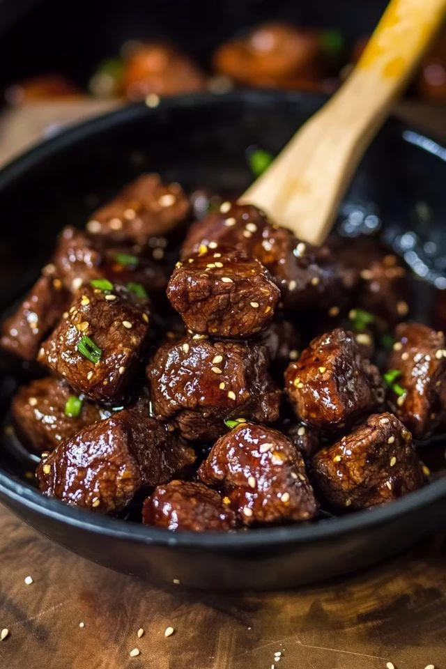 Honey Garlic Steak Bites Recipe