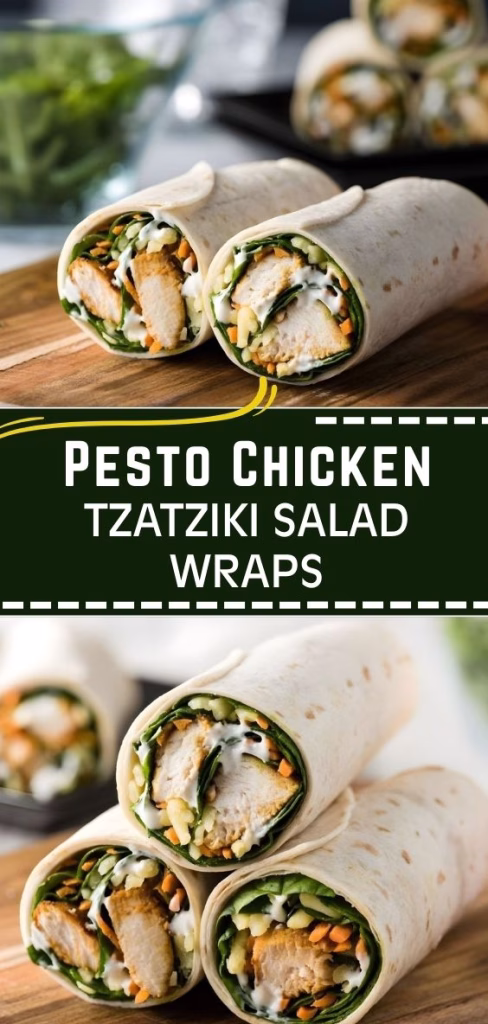 Pesto Chicken Tzatziki Salad Wraps Recipe