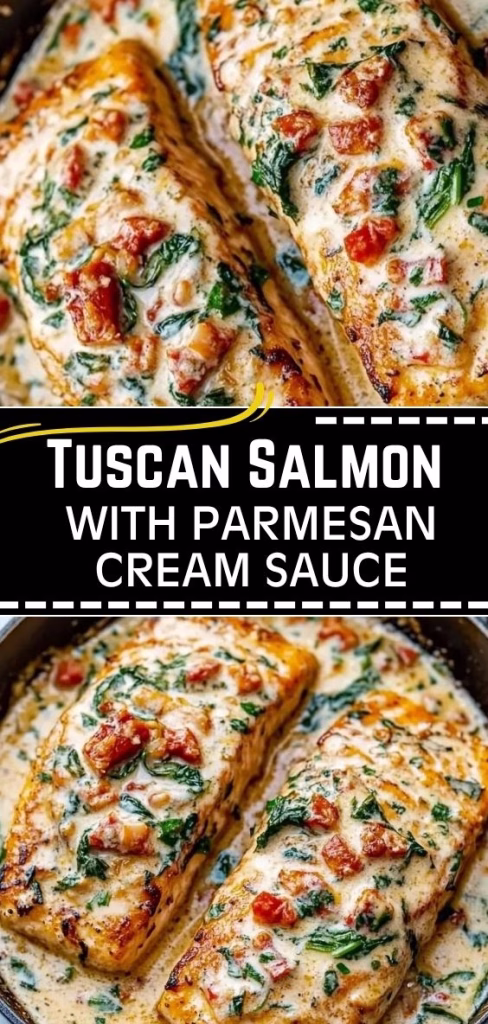 Tuscan Salmon with Parmesan Cream Sauce Recipe