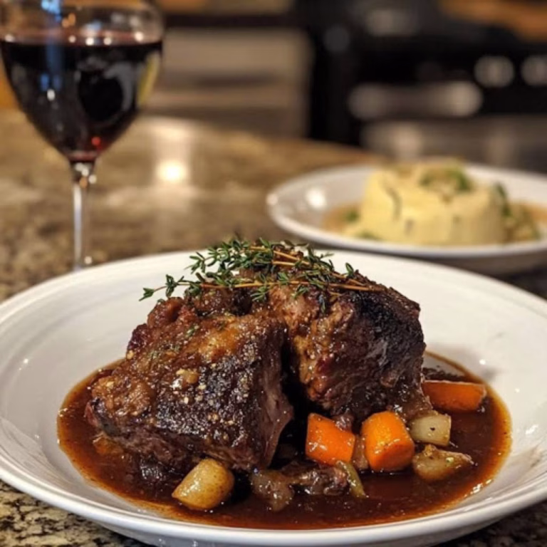 Red Wine Cranberry Braised Short Ribs Recipe