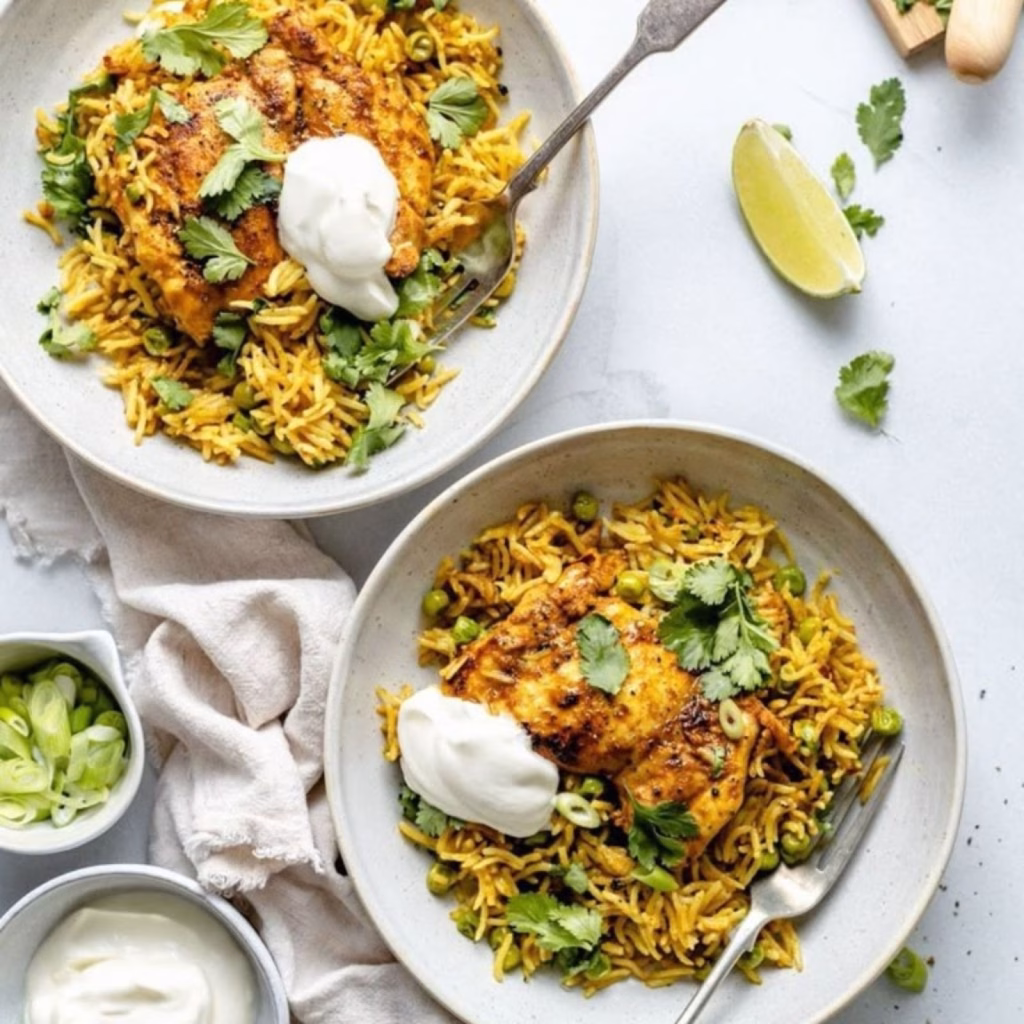 One Pan Tandoori Chicken With Spiced Coconut Rice Recipe