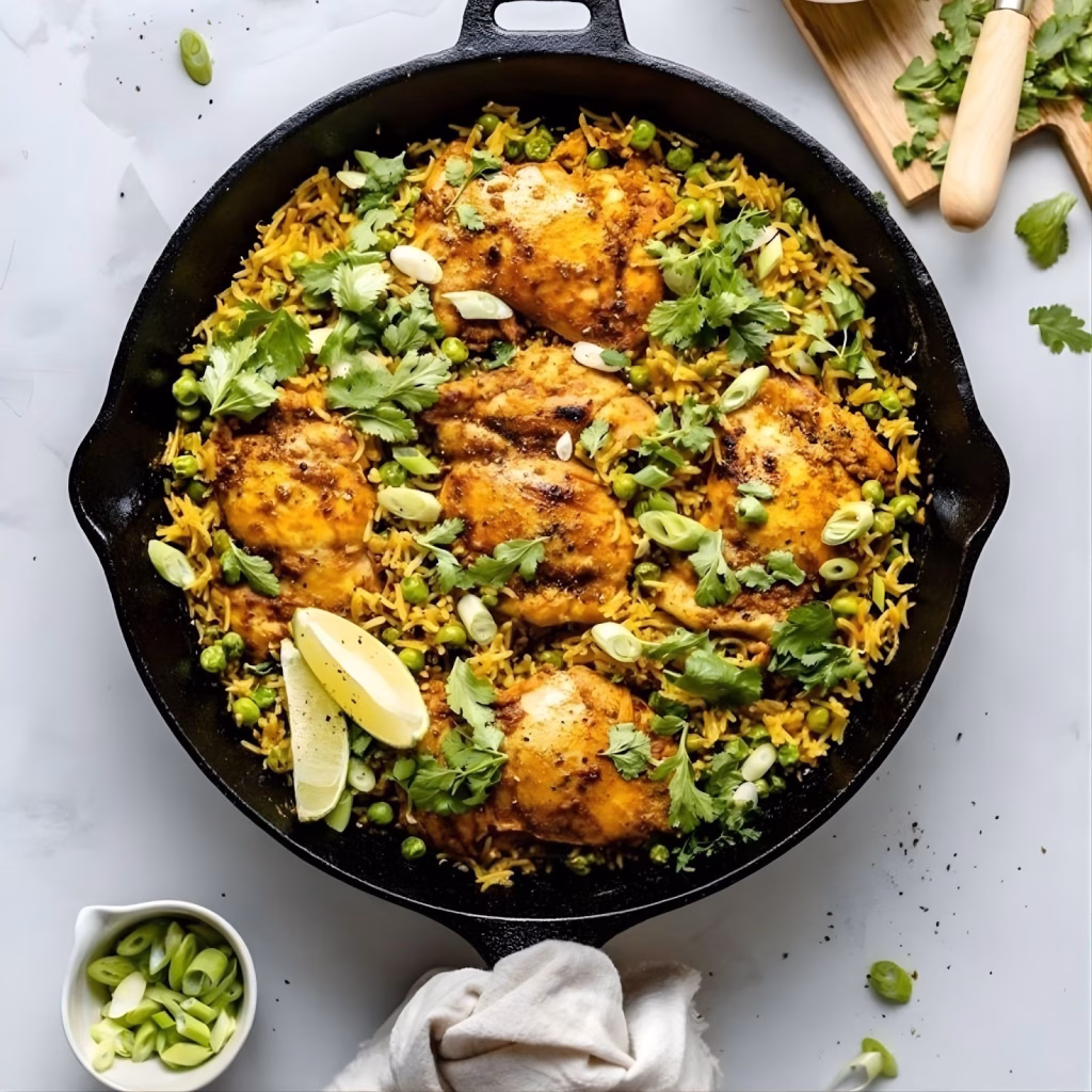 One Pan Tandoori Chicken With Spiced Coconut Rice Recipe