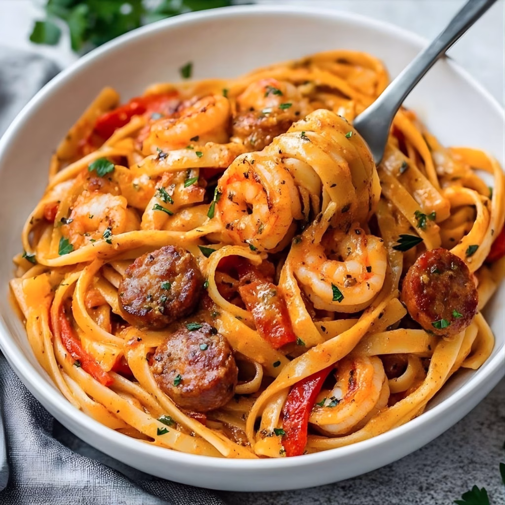 Pesto Shrimp Mushroom Pasta Recipe