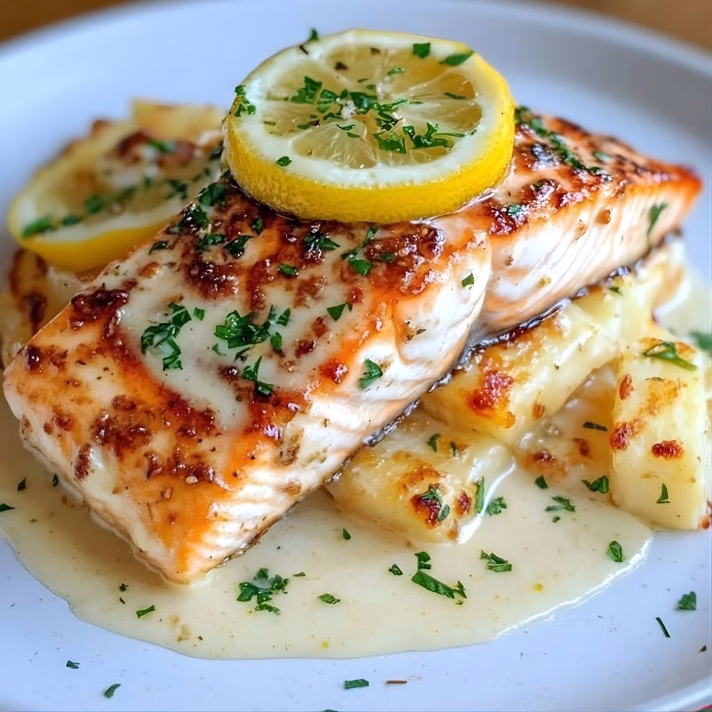 Salmon With Garlic Lemon Butter Sauce Recipe