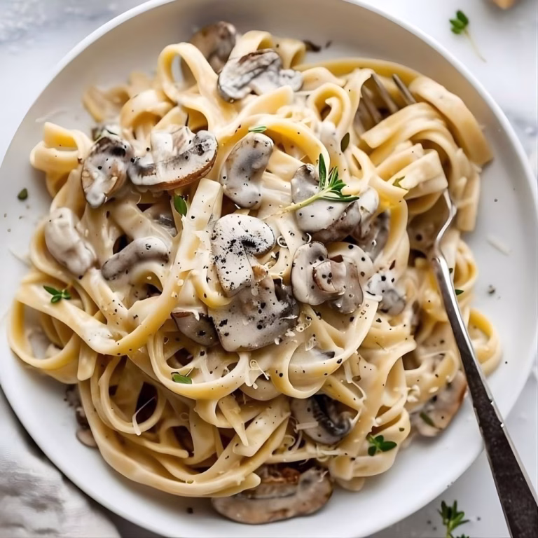 Mushroom Alfredo Pasta Recipe
