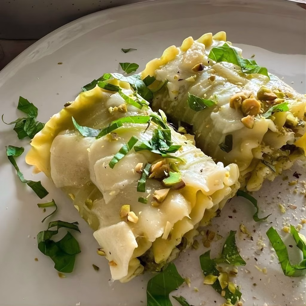 Mushroom And Kale Lasagna Roll Ups In Creamy Gorgonzola Cauliflower Sauce Recipe