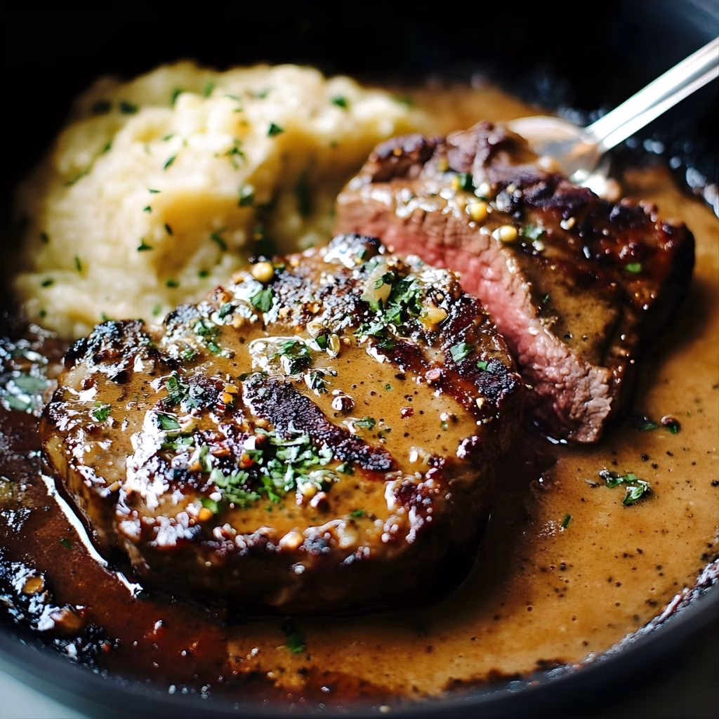 Skillet Bourbon Steak Recipe