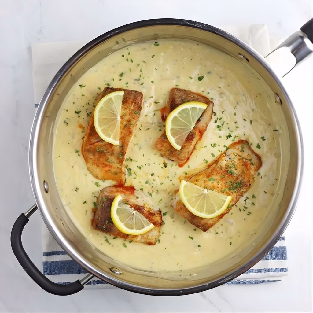 Mahi Mahi Fish In Lemon Garlic Cream Sauce Recipe
