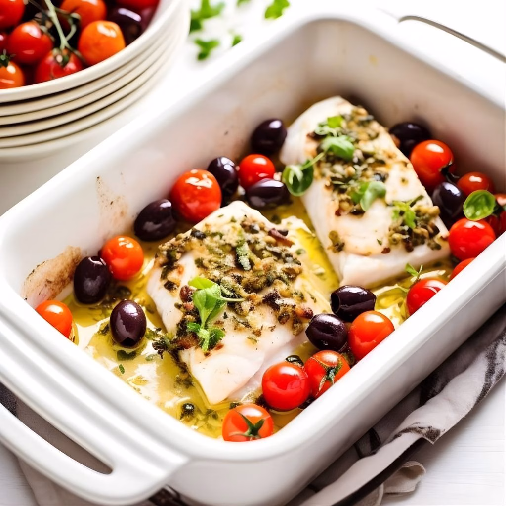 Cod Provencal With Tomatoes Capers And Olives Recipe