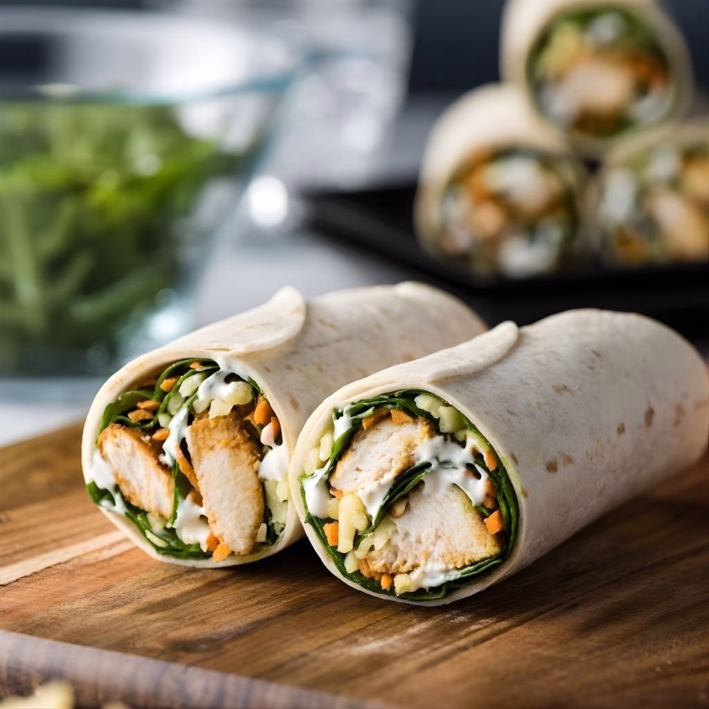 Pesto Chicken Tzatziki Salad Wraps Recipe