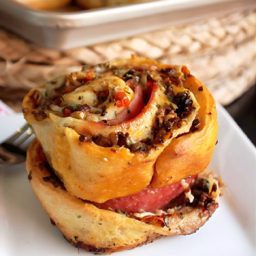 Muffuletta Pizza Rolls Recipe