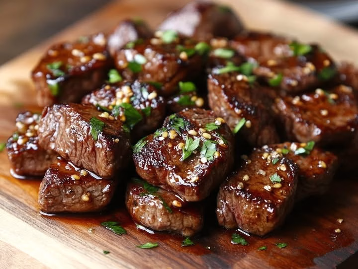 Honey Garlic Steak Bites Recipe