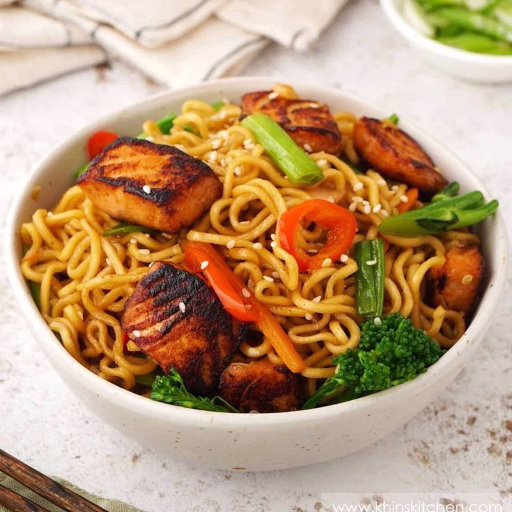 Asian Salmon And Noodles Recipe