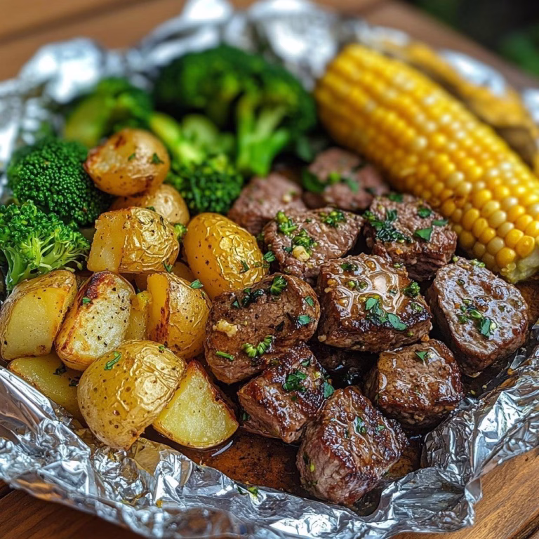 Garlic Steak and Potato Foil Packs Recipe