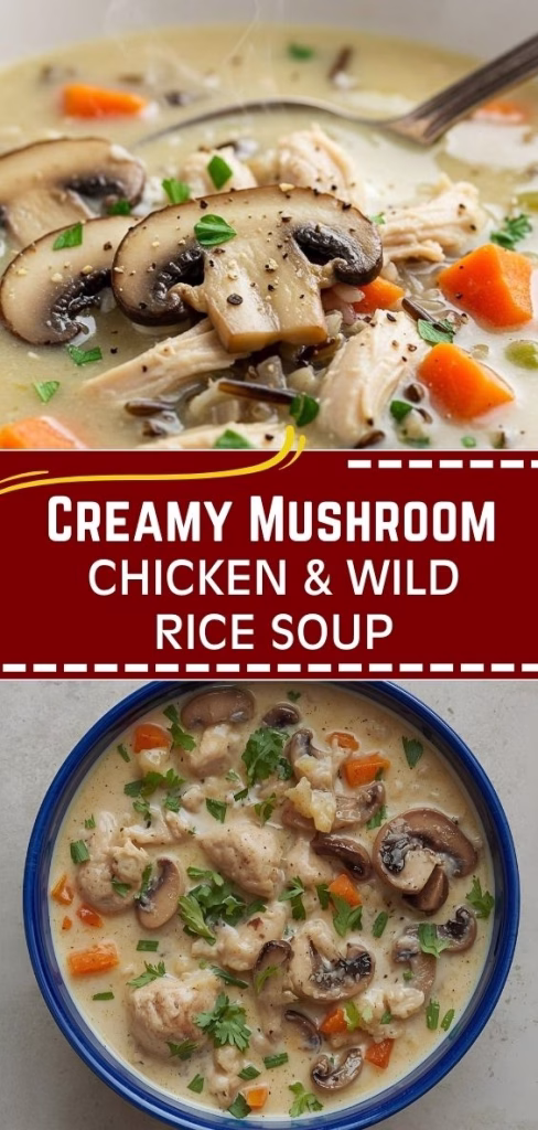 Creamy Mushroom Chicken and Wild Rice Soup Recipe