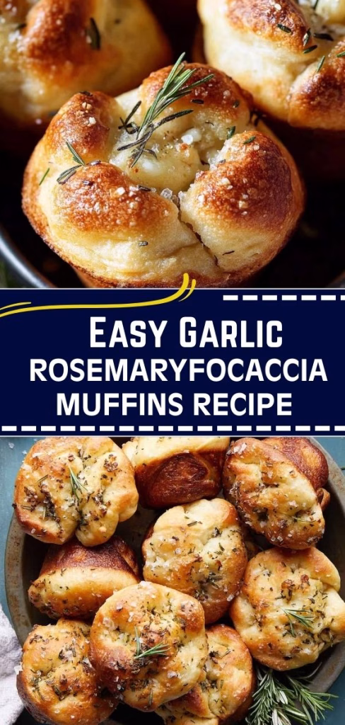 Easy Garlic Rosemary Focaccia Muffins Recipe