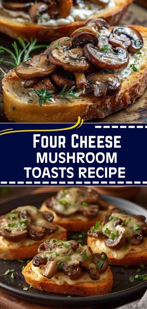 Four Cheese Mushroom Toasts Recipe