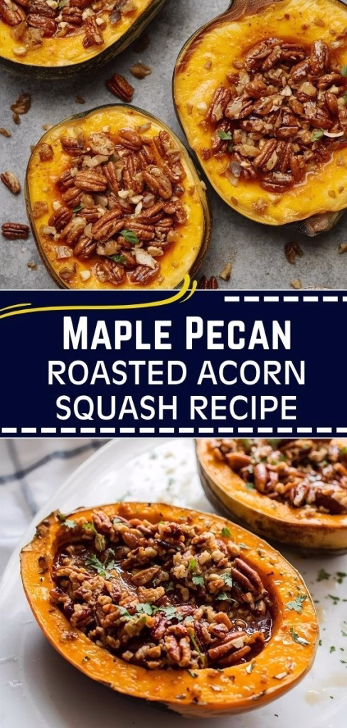 Maple Pecan Roasted Acorn Squash Recipe