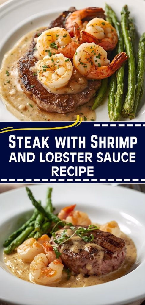 Steak with Shrimp and Lobster Sauce Recipe