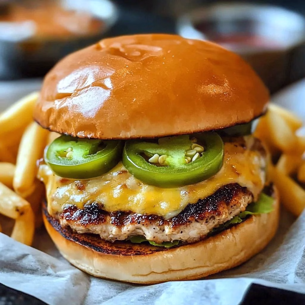  Spicy Jalapeño Popper Chicken Burgers
