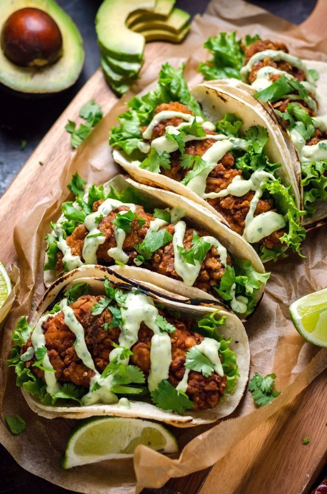 Avocado Ranch Chicken Tacos