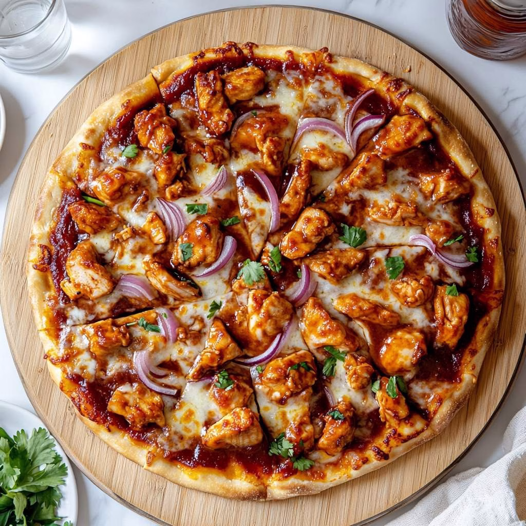  BBQ Chicken Pizza on a Smoky Crust