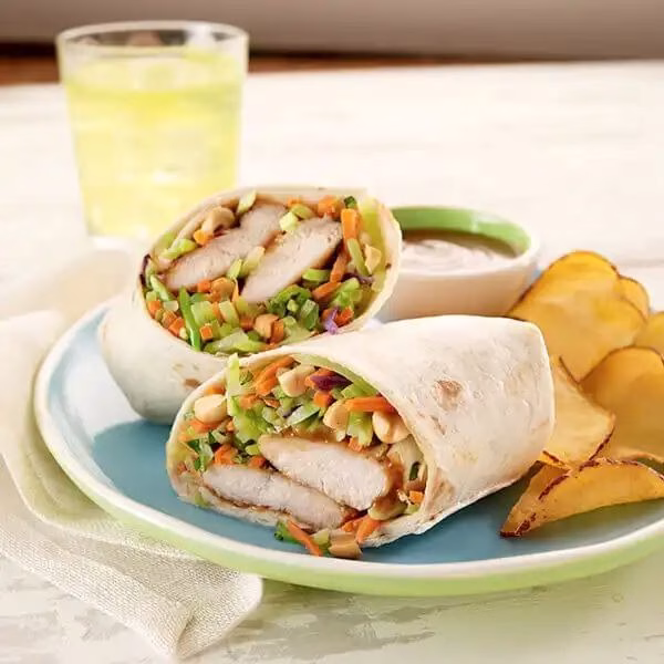 Thai Peanut Chicken Wraps