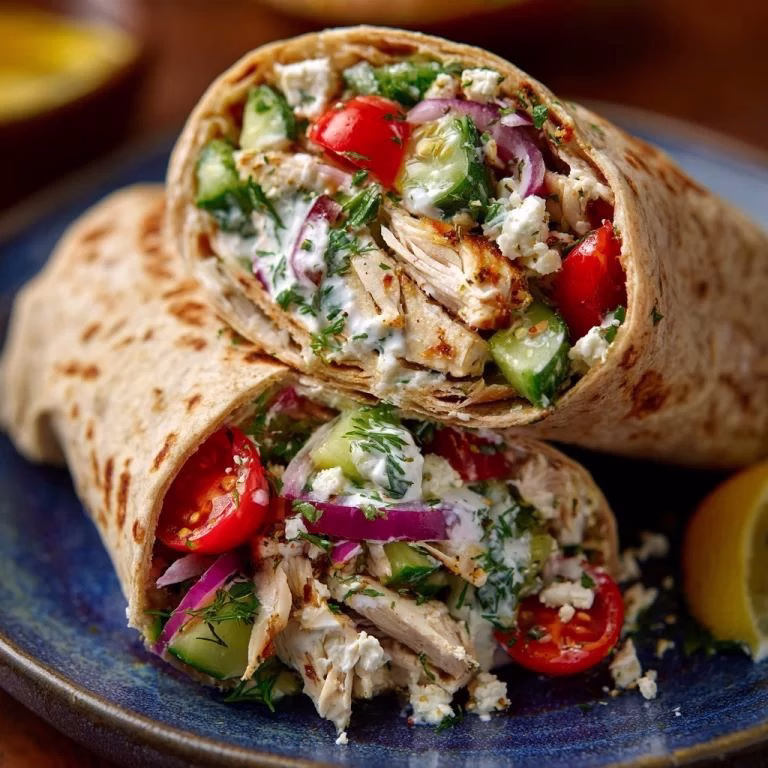 Mediterranean Greek Chicken Wraps