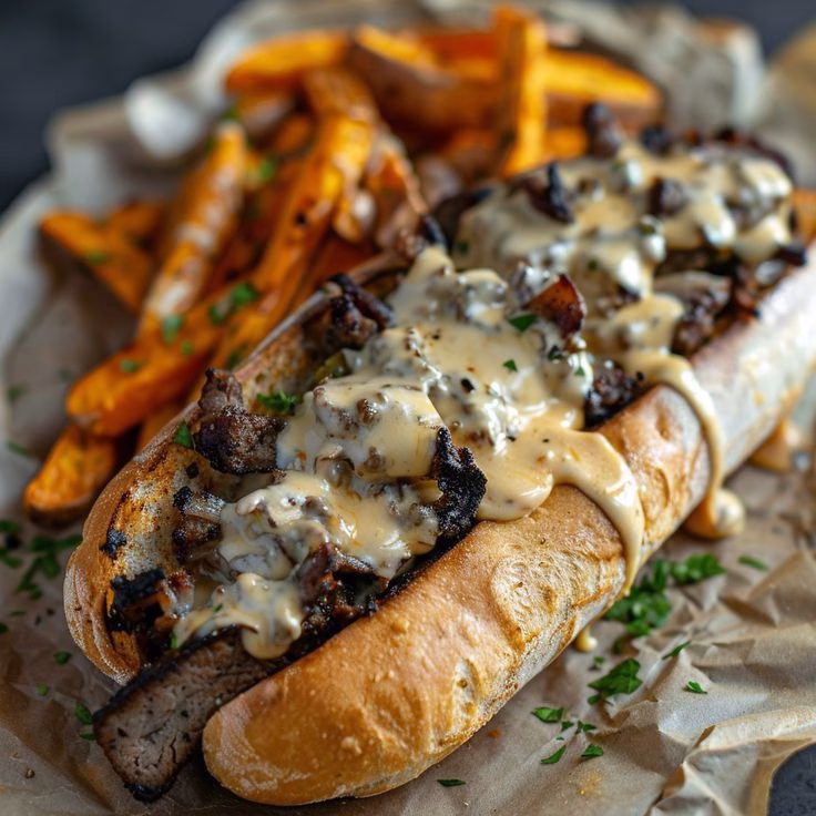 Philly-Style Cheesesteak Sandwich