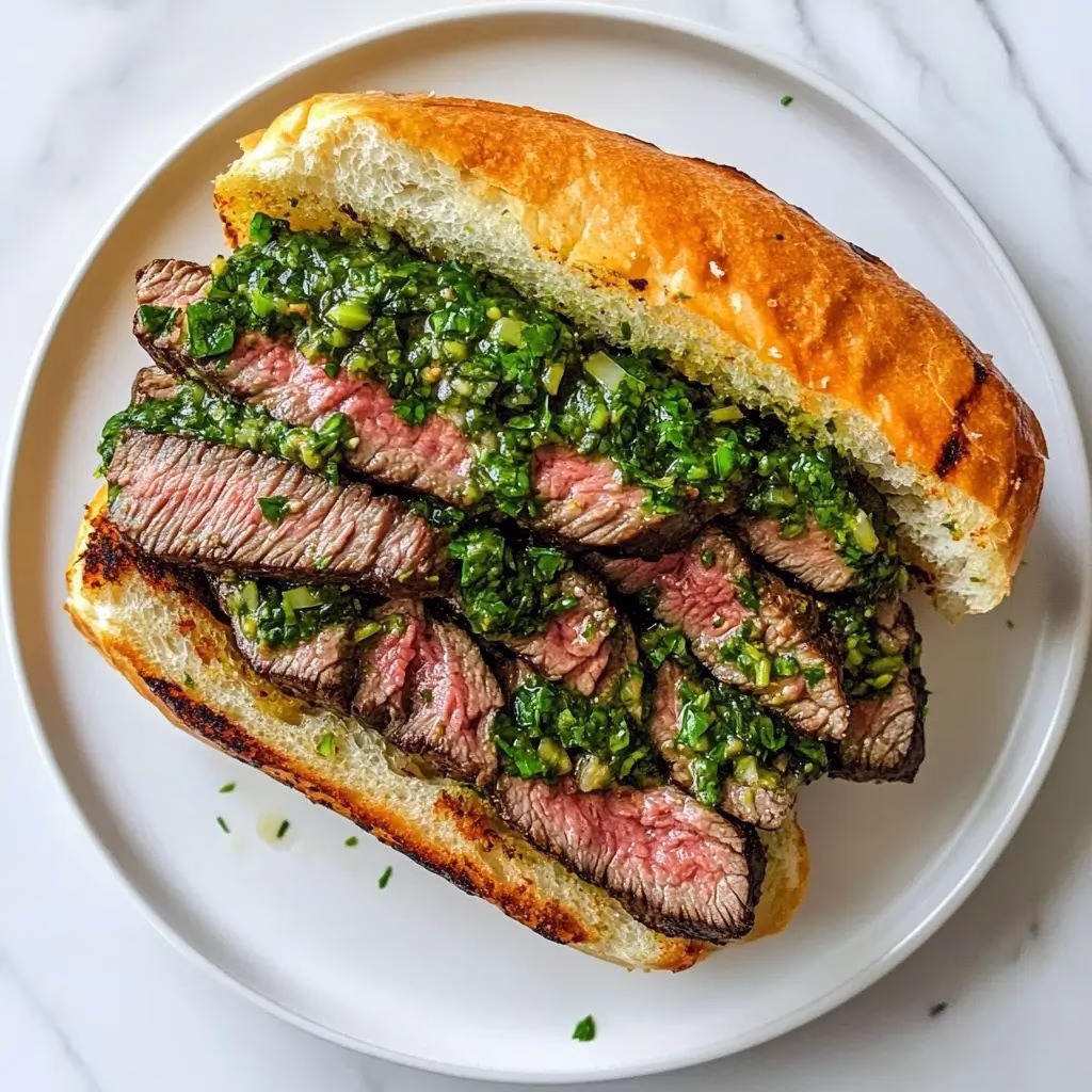 Steak Sandwich with Chimichurri Sauce