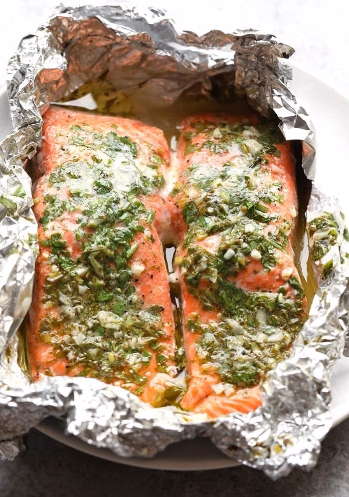  Salmon Grilled in Foil Packets