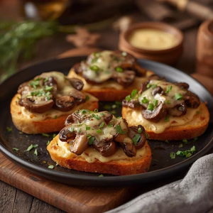 Four Cheese Mushroom Toasts Recipe