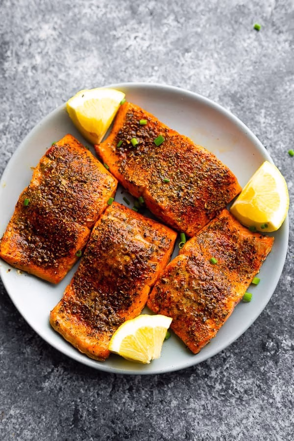  Herb Crusted Air Fryer Salmon