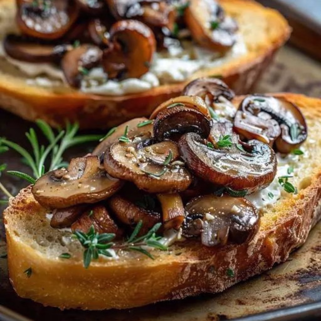Four Cheese Mushroom Toasts Recipe